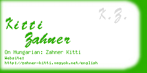 kitti zahner business card